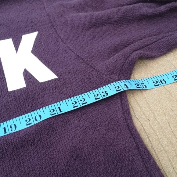 PINK Victoria's Secret Purple Burgundy Long Sleeve Sweatshirt Size Large - Picture 4 of 6